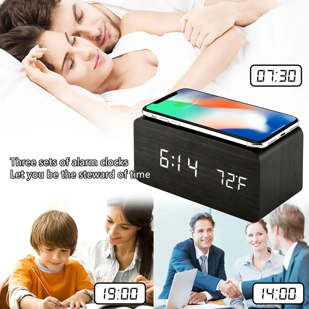 Réveil LED numérique en bois,  - Modern Electronics Gadgets avis et prix